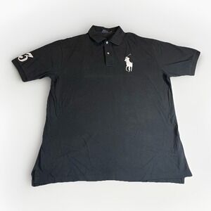 POLO Ralph Lauren Polo Shirt Men's 2XLT Black Big Pony #3 Sleeve‎ Classic Fit